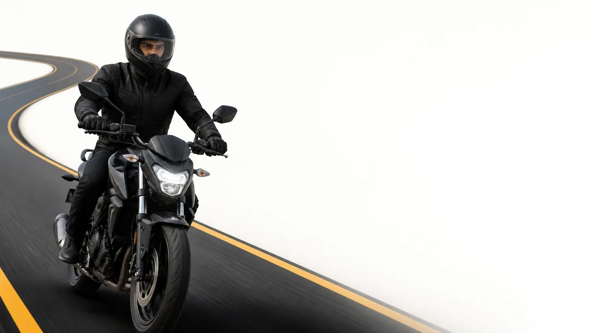 RentroFlex rider on the road
